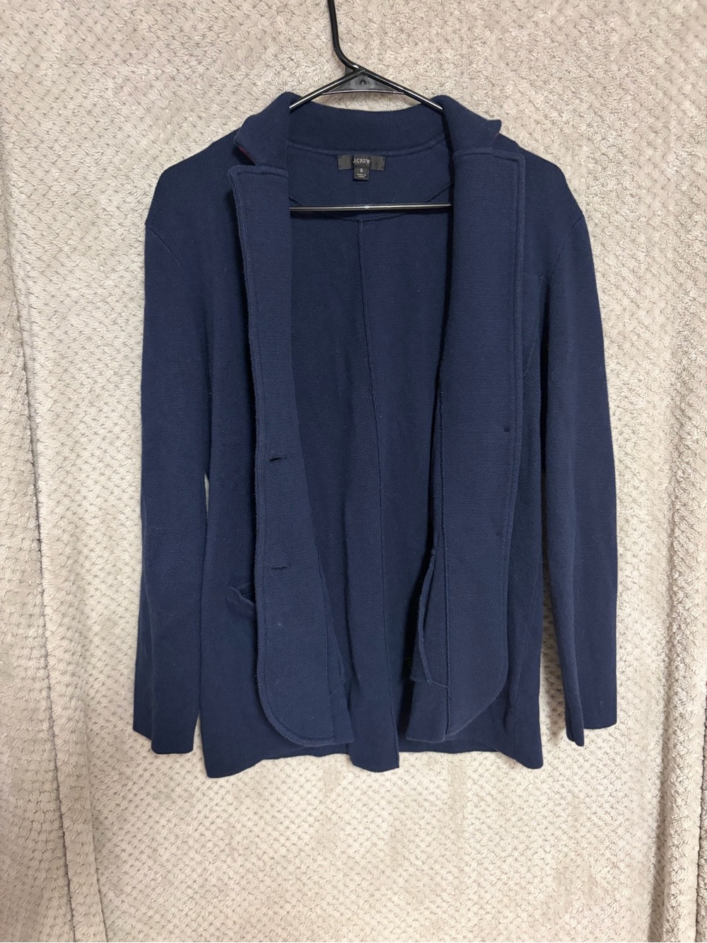 J. Crew Navy Open-Front Shawl Collar blazer